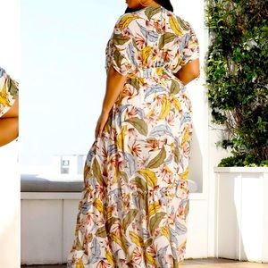 Farrah floral maxi dress- ivory /combo